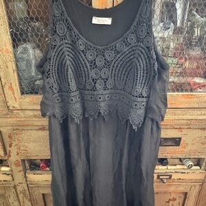 Black Lace Overlay Dress